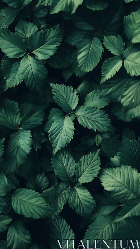 Quiet forest leaves creating a soothing green hideaway.