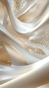 Curved metallic ribbons with dotted translucent overlays.