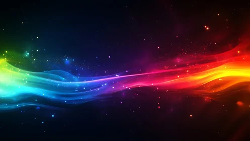 Spectral photon stream forming multicolor luminous wavefronts.