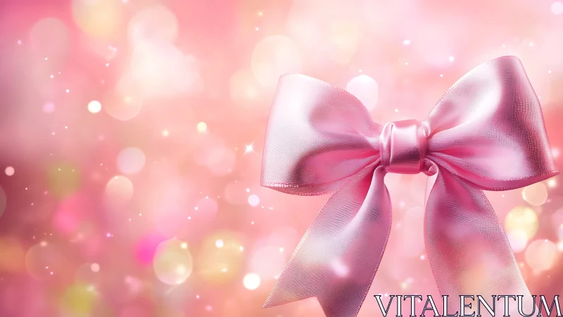 Silky pink ribbon pirouettes in a bokeh blush daydream