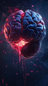 Luminous neural brain core rendered in glowing bioluminescent detail.