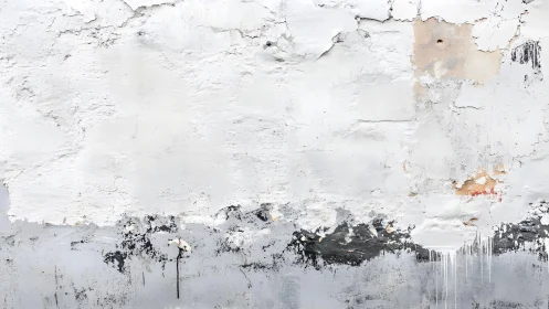 Weathered white concrete wall with peeling paint texture, urban style.