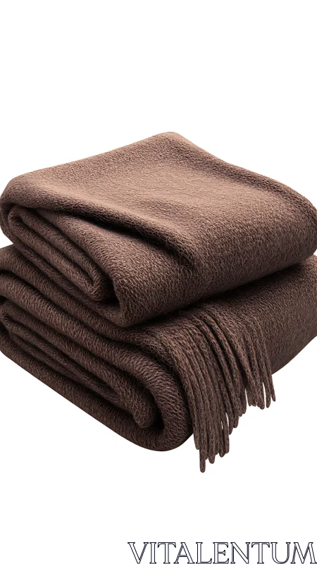 Stacked Wool Blankets with Fringe Detail.
