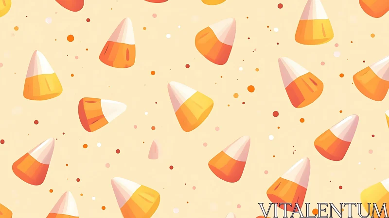 Candy Corn Celebration: Geometric Cone Hats Pattern on Cream Ground