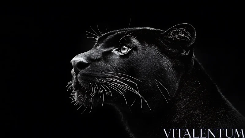 Black Panther Portrait in Monochrome Contrast