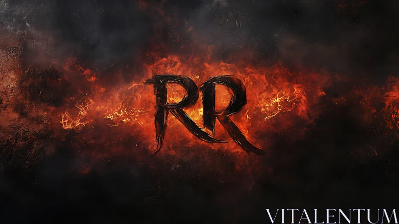 RR Logo Rendered in Intense Pyrolytic Combustion with Atmospheric Smoke