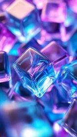 Neon glass cubes tumbling through electric candy lightstorm.