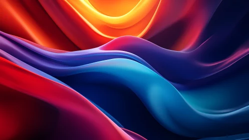 Glowing river of color weaving through soft digital waves.