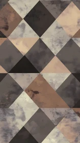Weathered diamond grid in smoky neutrals and warm ember browns.