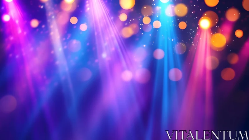 Spectral stage beams with bokeh particle diffusion field.