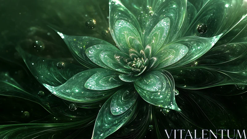 Digital fractal flower structure forms layered radial pattern