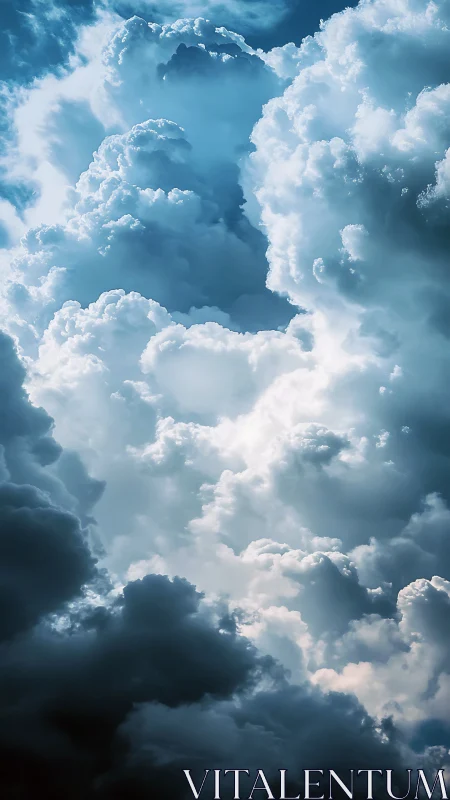 Towering storm clouds carve luminous sky cathedral.