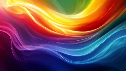 Colorful luminous wave gradients flow diagonally across frame