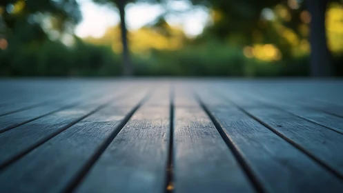 Sunlit wooden deck inviting quiet moments outdoors.