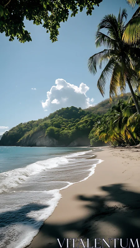 Tropical Cove Beach with Verdant Headland and Crystalline Waters