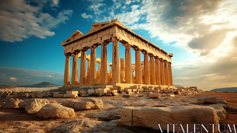 Sunlit Parthenon dreaming above Athens’ stone sea.
