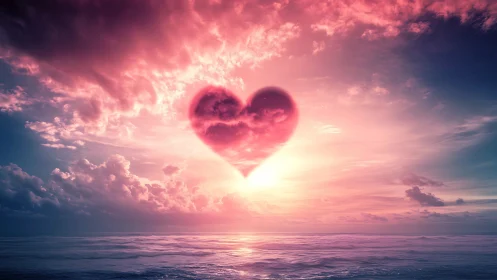 Heart Aflame: Love Glowing at Sunset.