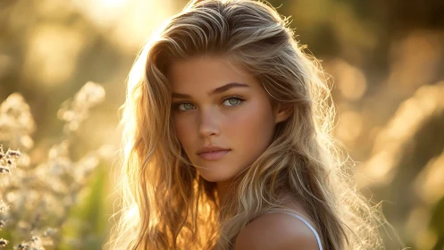 Golden hour portrait in softly glowing summer light.