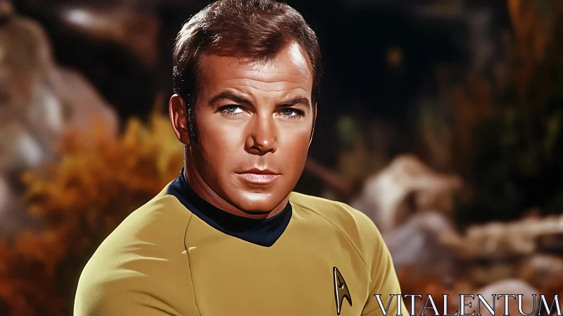 Starfleet officer portrait under warm cinematic light.