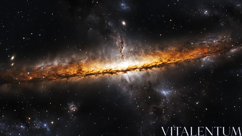 Edge-on spiral galaxy with luminous dust lane and star-forming core