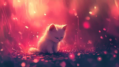 Luminescent Feline Subject in Incandescent Bokeh Field with Chromatic Luminosity