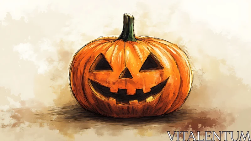 Cheerful jack o lantern smiling with cozy Halloween charm.