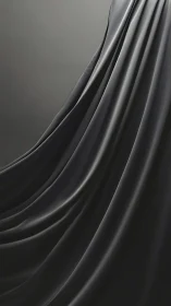 Photorealistic draped black satin with sculpted light flow.