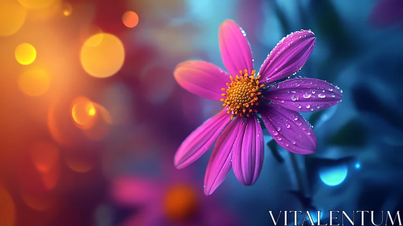 Vibrant Pink Cosmos Blooming in Dreamy Light.