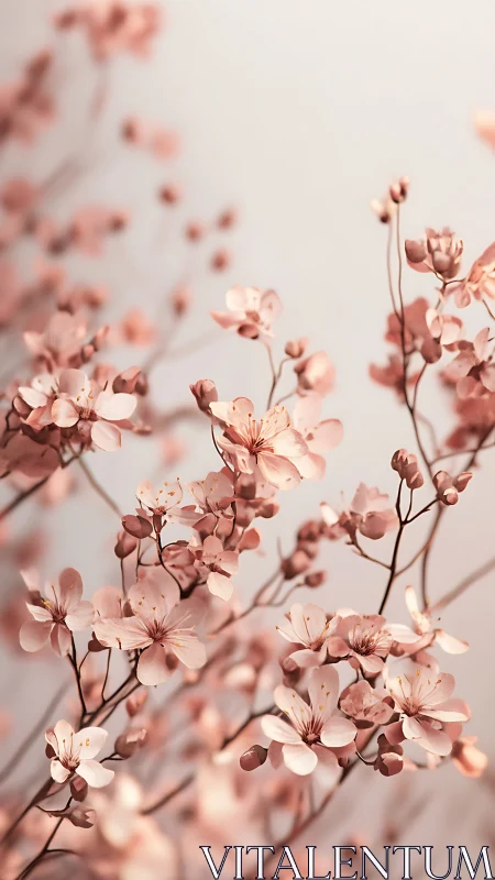 Delicate Pink Blossoms in Soft Focus Light
