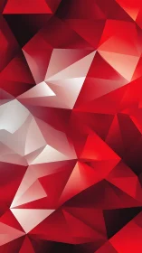 Geometric red polygonal gradient with faceted low poly structure.