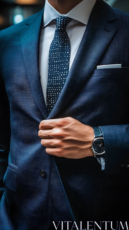 Midnight suit, steady hand, quiet power in motion.