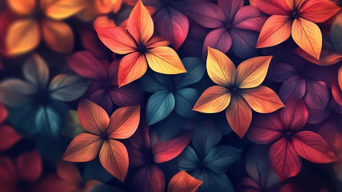 Colorful stylized flower pattern with vivid layered petals