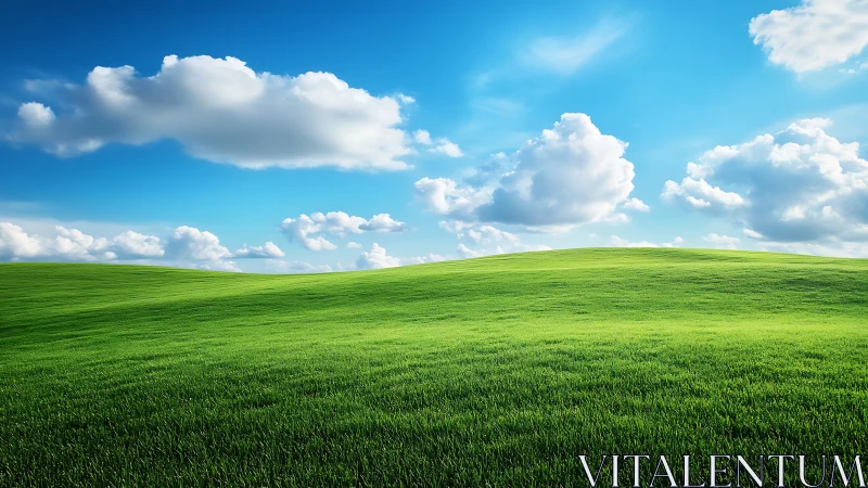 Gently undulating grassland under stratocumulus cloud field, midday light