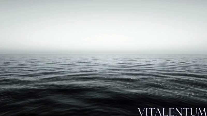 Endless calm ocean stretches softly into a quiet horizon