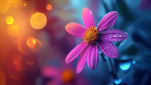 Vibrant Pink Cosmos Blooming in Dreamy Light.