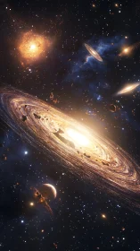 Spiral galaxies and planets form dense, luminous starfield