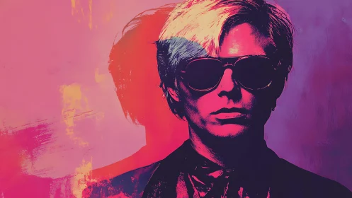 Neon-tinted portrait silhouette under bold magenta light.