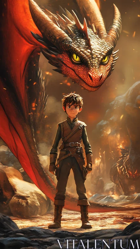 Young dragonrider claims the molten canyon as newfound throne