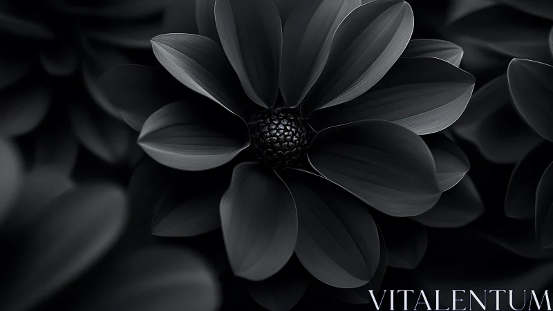Monochrome Flower Close-up with Detailed Petals.
