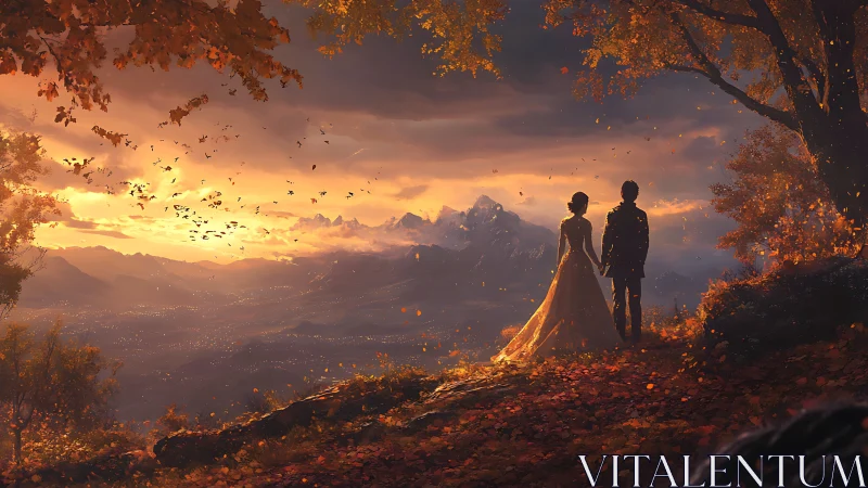 Autumn ridge vows under ember skies and silent mountains.