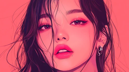 Velvet neon gaze leans into the camera and quietly glows