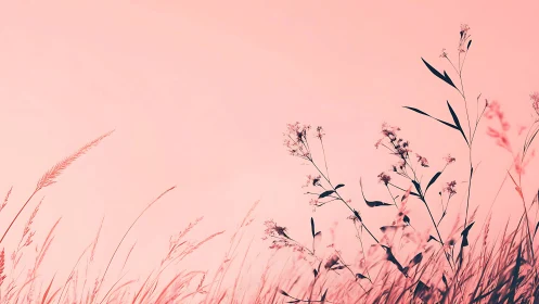 Soft coral grasses lean into a hush of endless morning sky