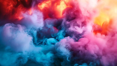 Color-saturated vapor plumes form a dynamic chromatic vortex