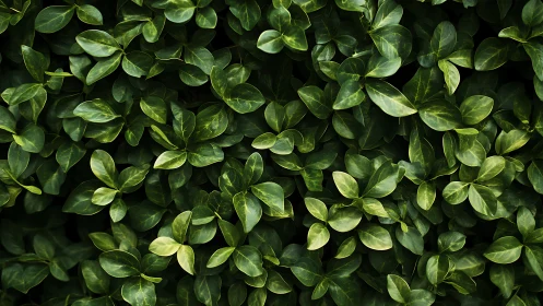 Dense green leaves fully cover frame in overhead view