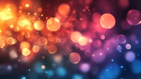 Vibrant abstract bokeh lights in warm and cool gradient style.