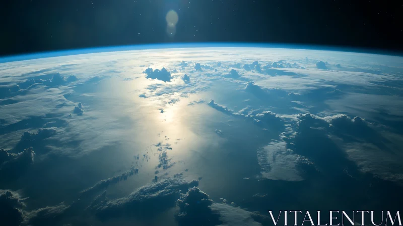 Low-orbit view of Earth&rsquo;s limb with sunlit cloud top scattering