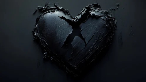 Bisected Heart Form: Sculptural Chiaroscuro Study with Textured Surface Dynamics.