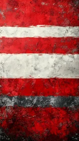Textured red and white stripes suggest a weathered flag.