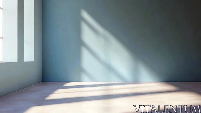 Sunlit interior wall displays elongated window projections