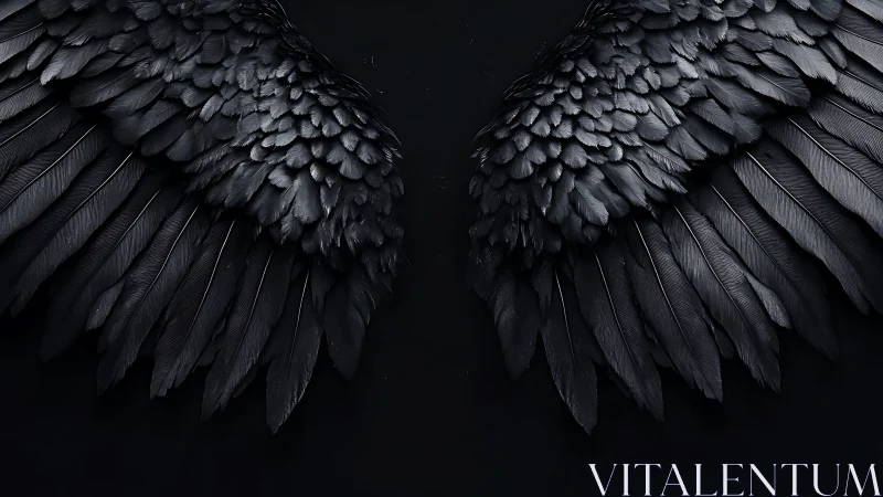 Midnight feathers unfold as silent cathedral wings breathe